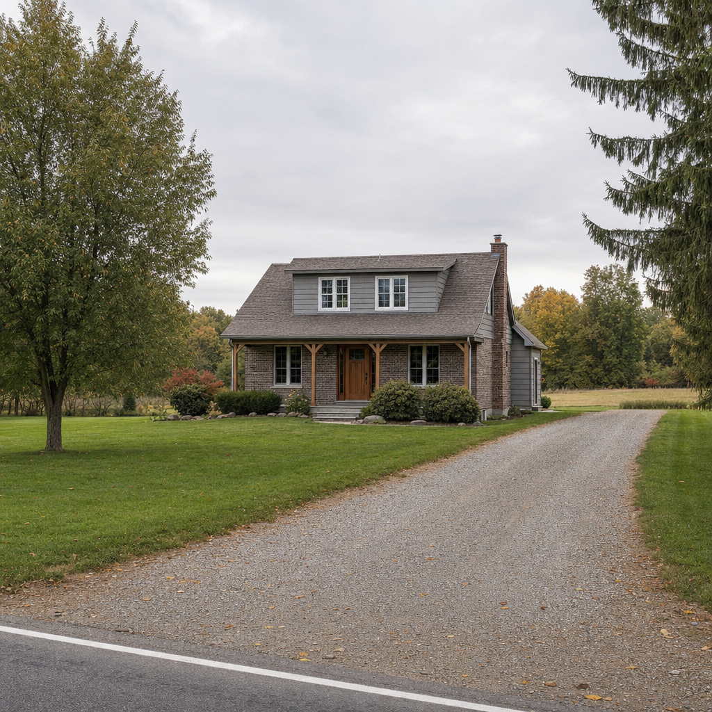 A calm single-family home exterior on a quiet Jersey City street, representing the household size and daily water use that decides how often a septic tank needs pumping
